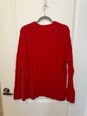 Classic Aerie Cable Knit Red Sweater - Women